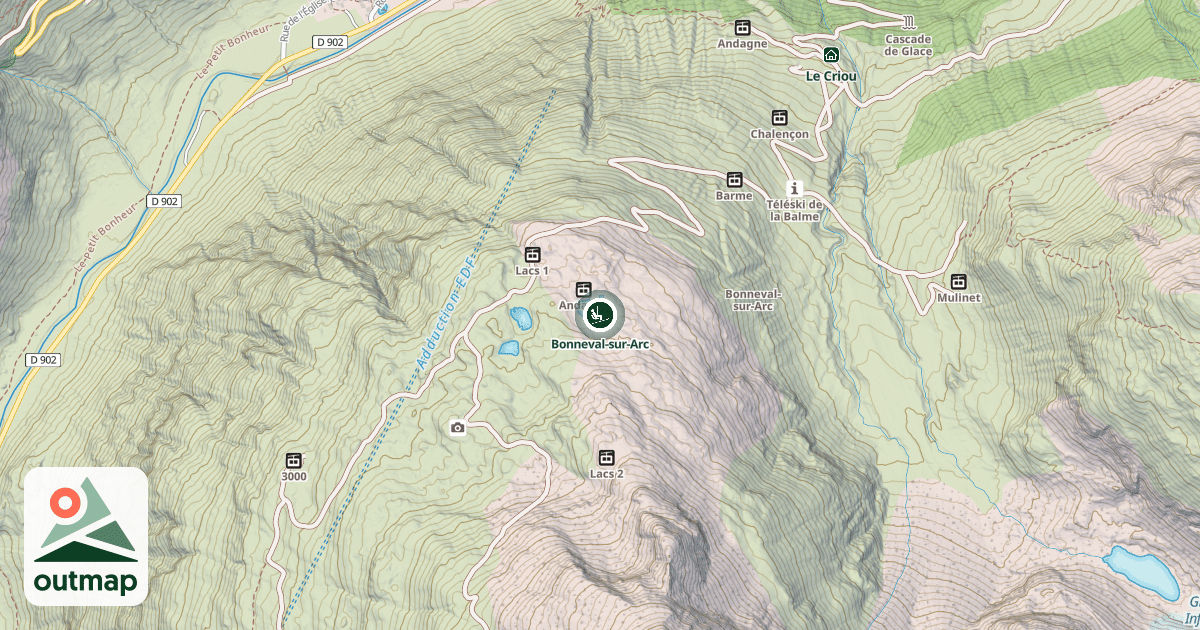 Map of Bonneval-sur-Arc