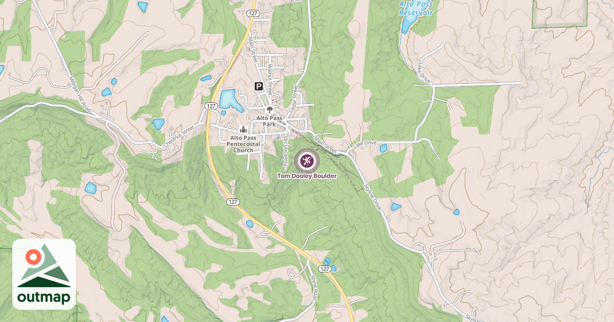 Map of Tom Dooley Boulder