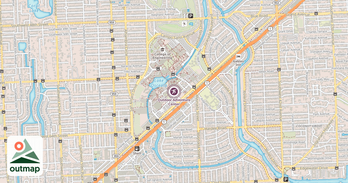 Map of Outdoor Adventure Center
