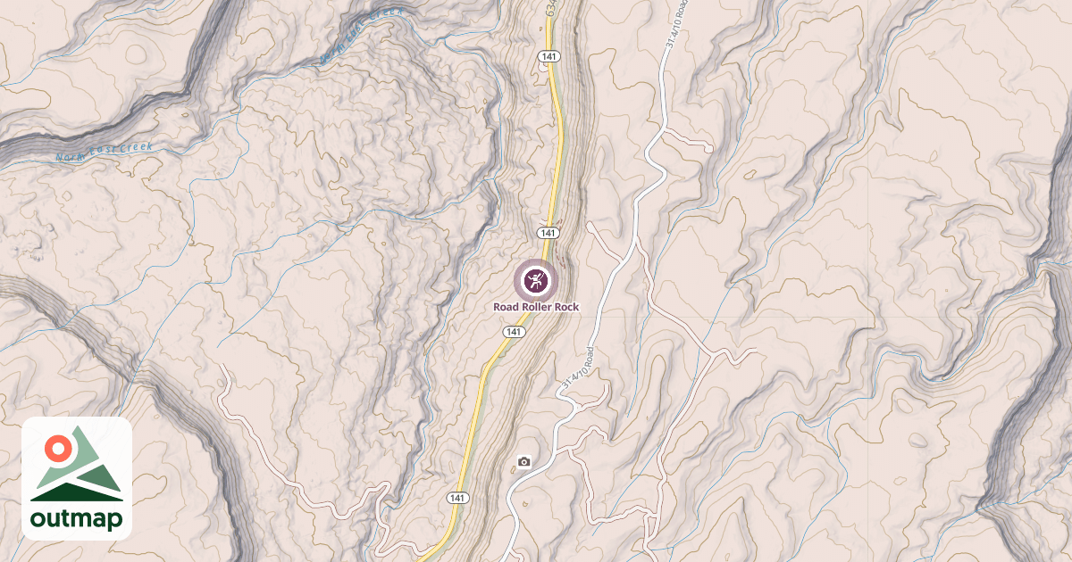 Map of Road Roller Rock