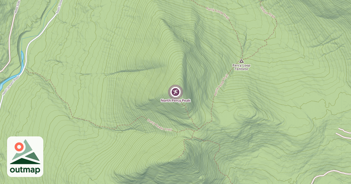 Map of North Percy Peak