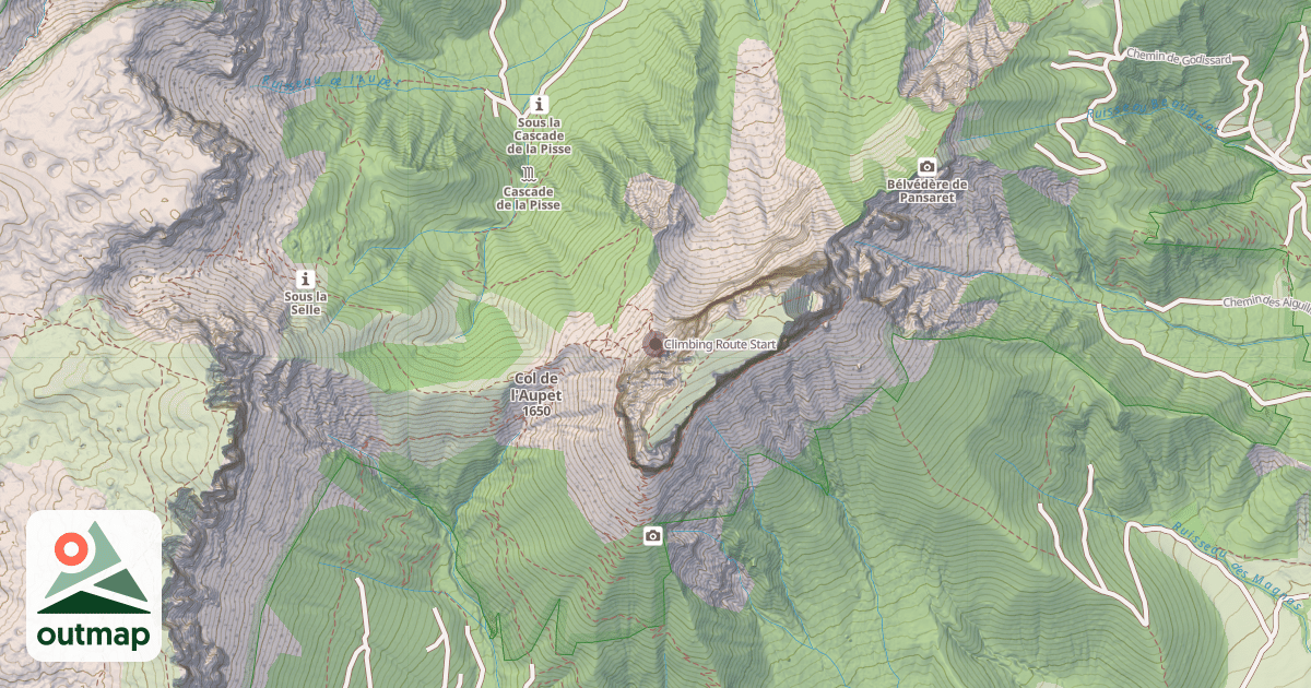 Map of Climbing Route Start