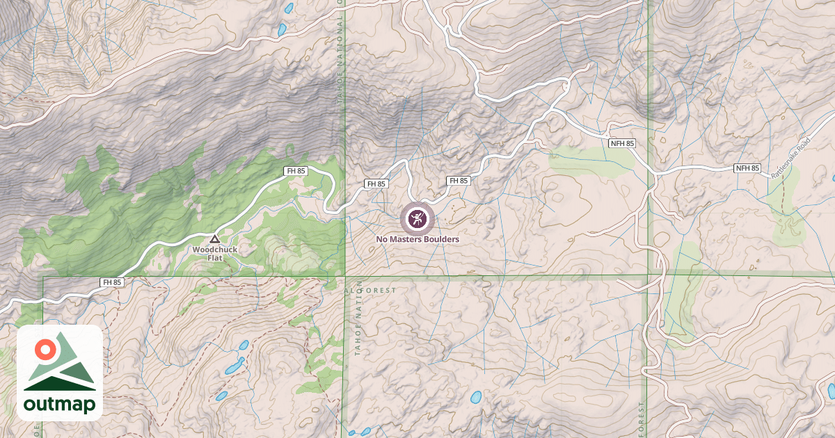 Map of No Masters Boulders