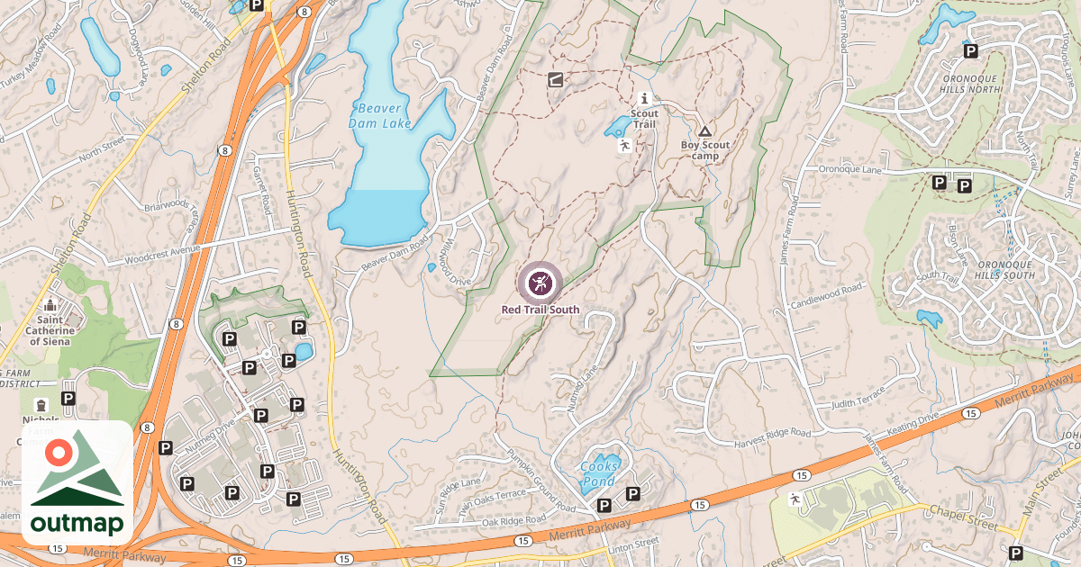 Map of Red Trail South