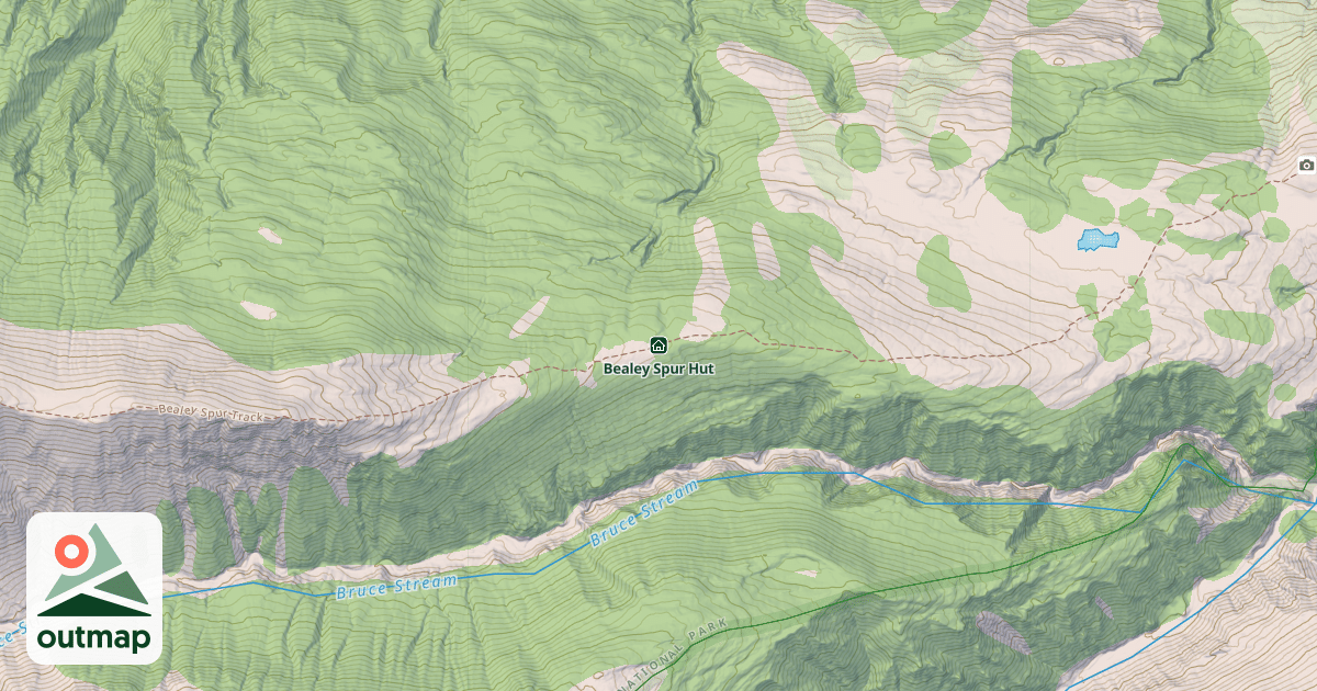 Map of Bealey Spur Hut