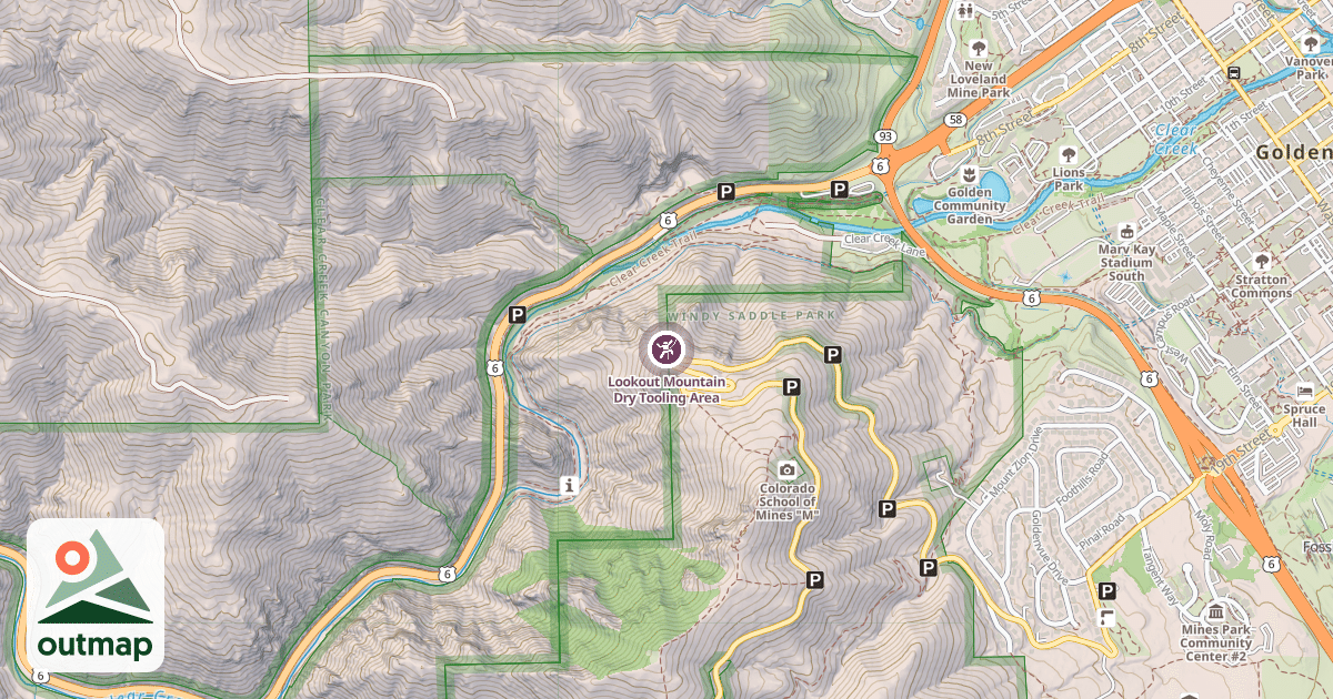 Map of Lookout Mountain Dry Tooling Area