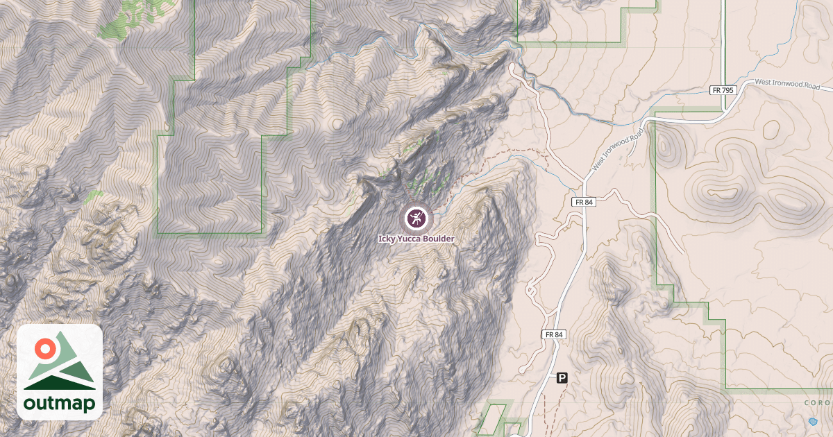 Map of Icky Yucca Boulder