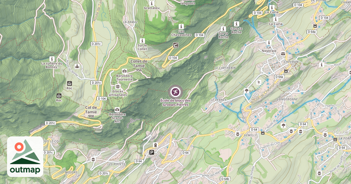 Map of École de blocs des Grosses Pierres