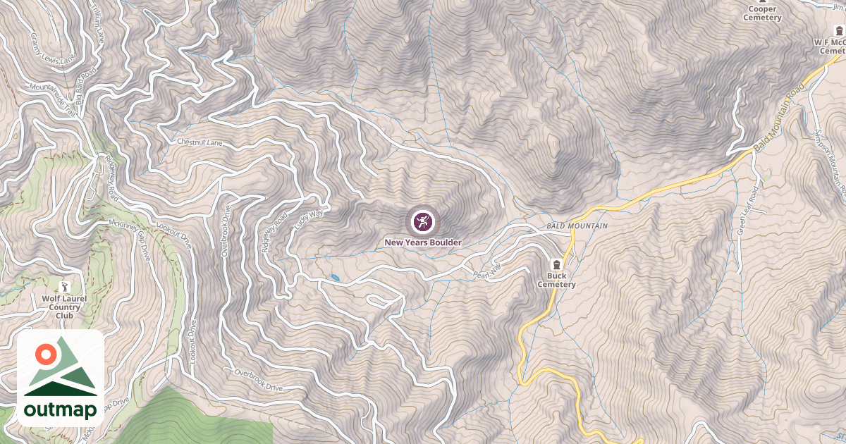 Map of New Years Boulder