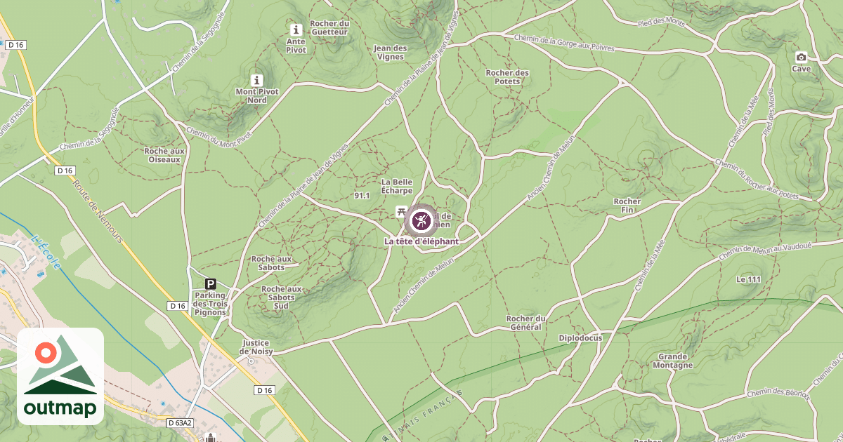 Map of La tête d'éléphant