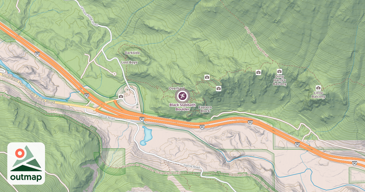 Map of Black Slabbath Boulder
