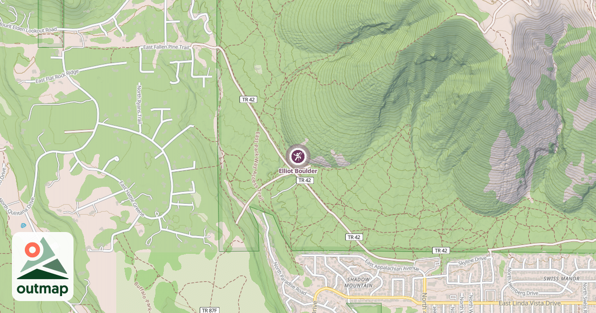 Map of Elliot Boulder