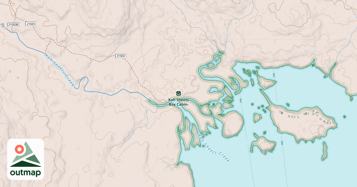 Map of Kah Sheets Bay Cabin-