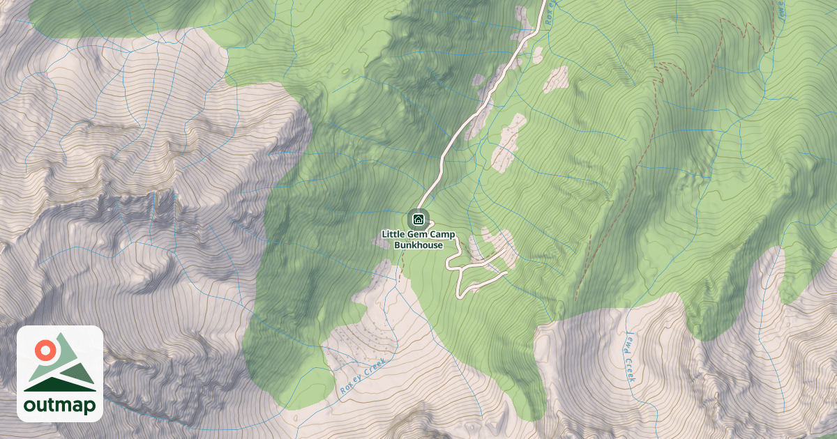 Map of Little Gem Camp Bunkhouse
