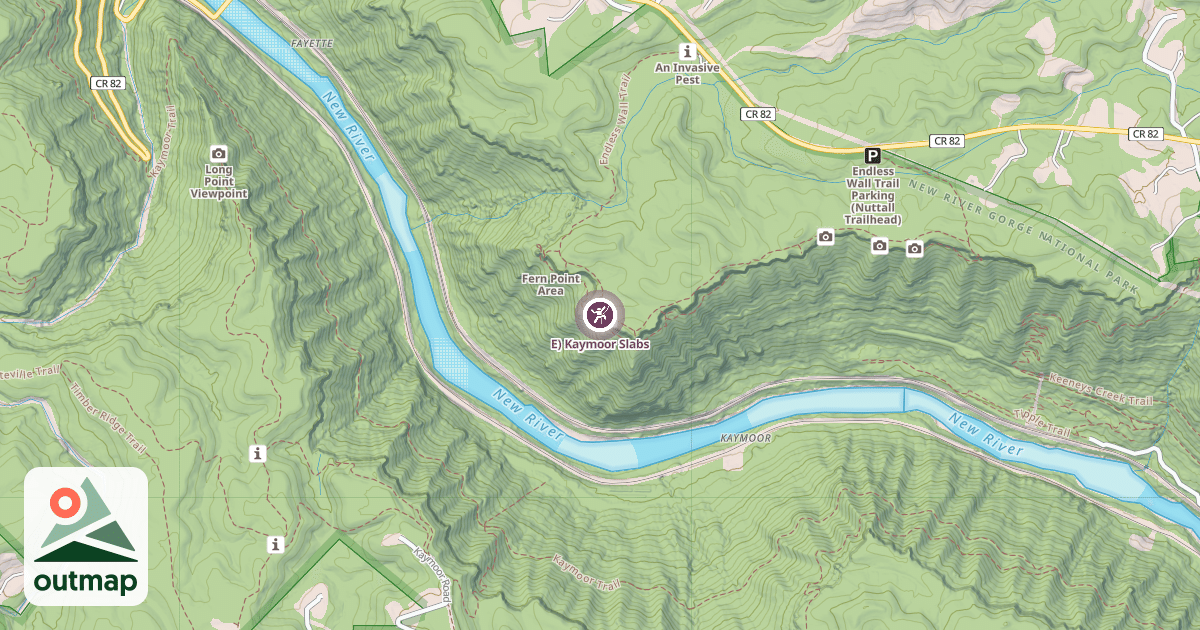 Map of E) Kaymoor Slabs