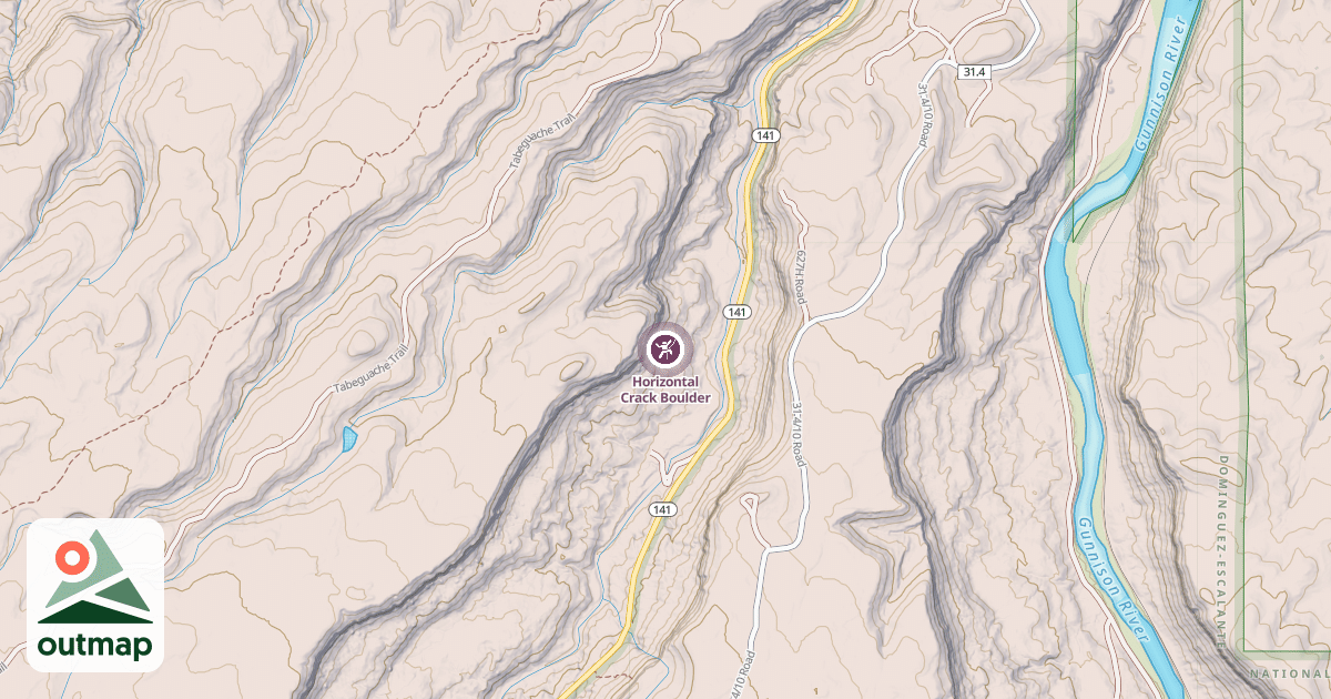 Map of Horizontal Crack Boulder