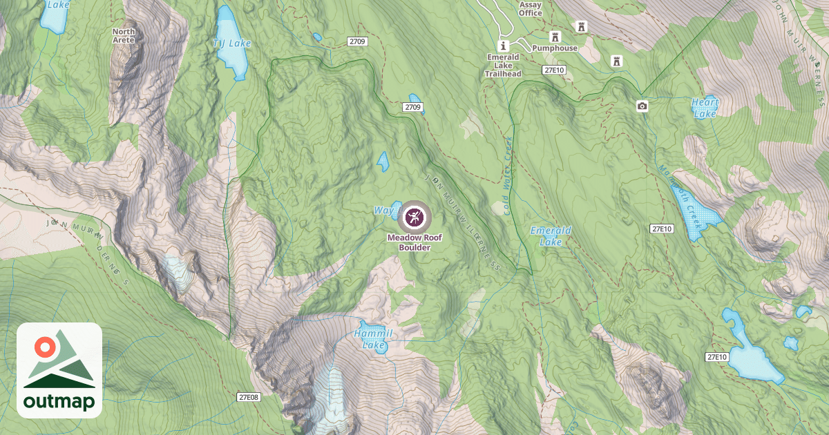 Map of Meadow Roof Boulder