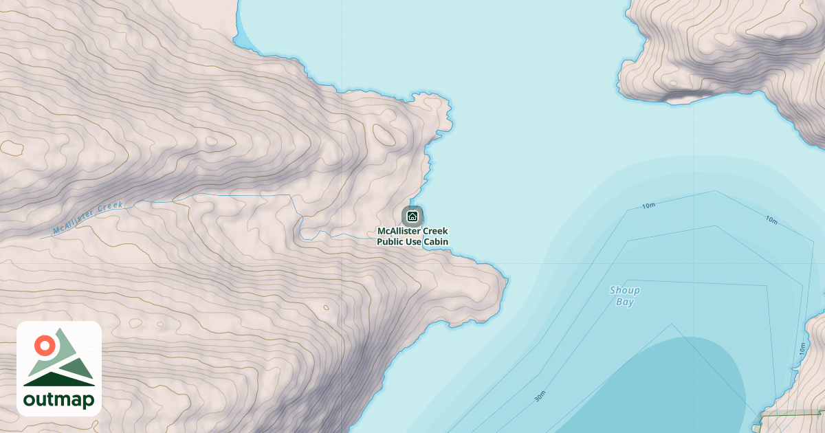 Map of McAllister Creek Public Use Cabin