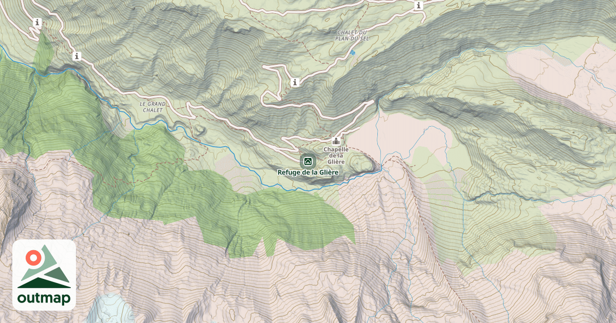 Map of Refuge de la Glière