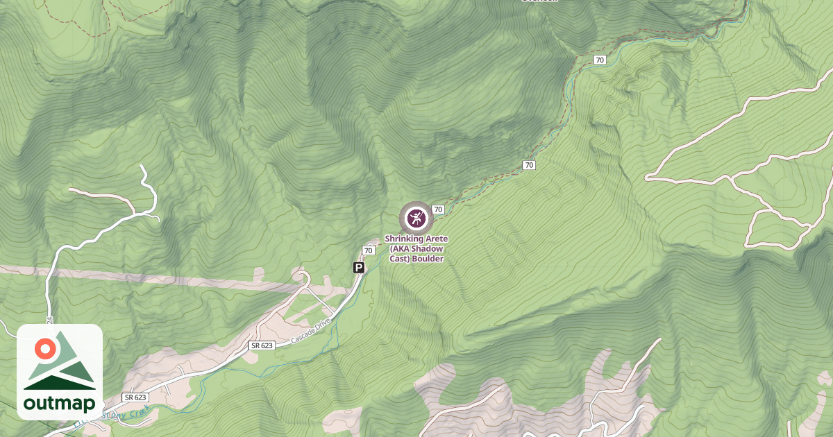 Map of Shrinking Arete (AKA Shadow Cast) Boulder