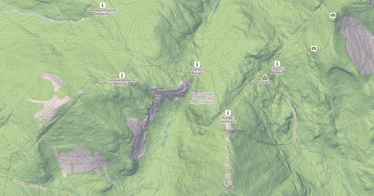 Map preview of Marcy’s Great Chimney (aka Empty Tomb)