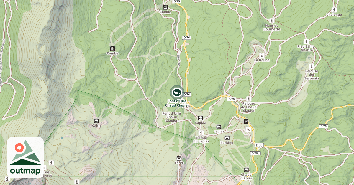 Map of Font d'Urle Chaud Clapier