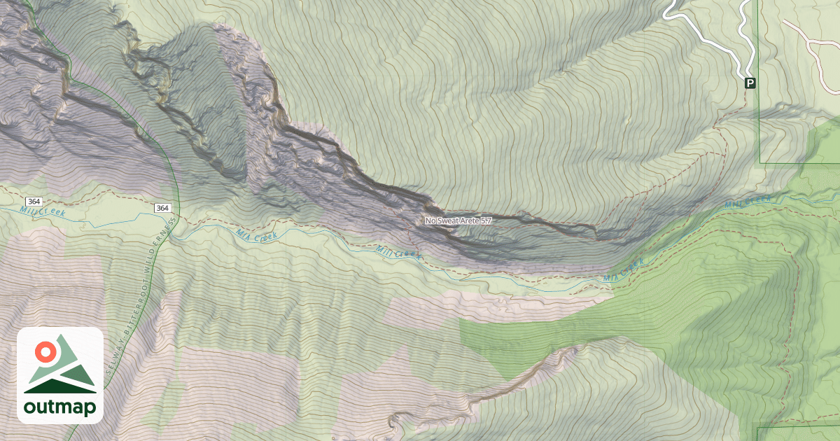 Map of No Sweat Arete