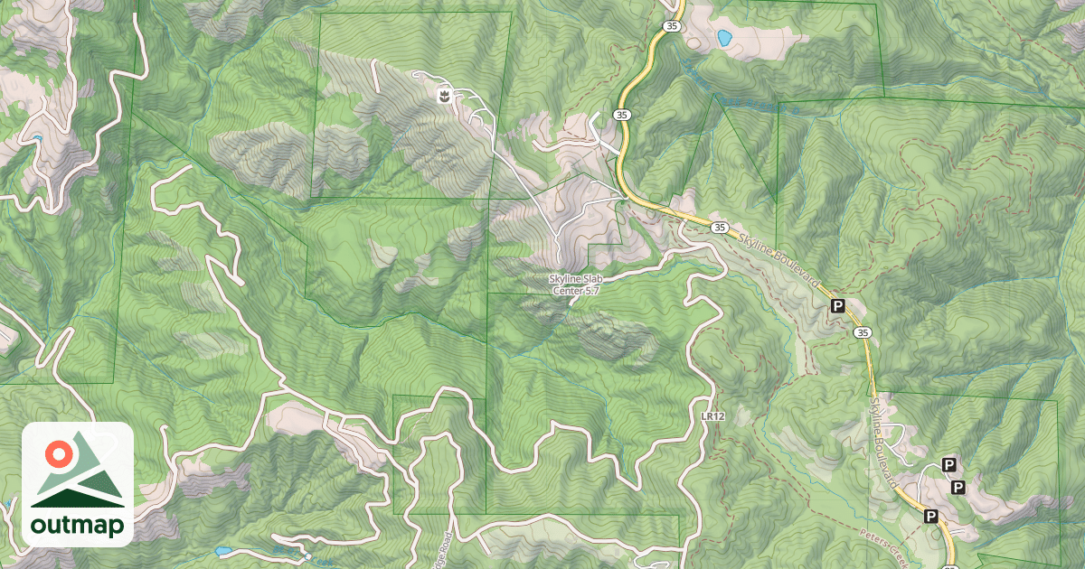 Map of Skyline Slab Center