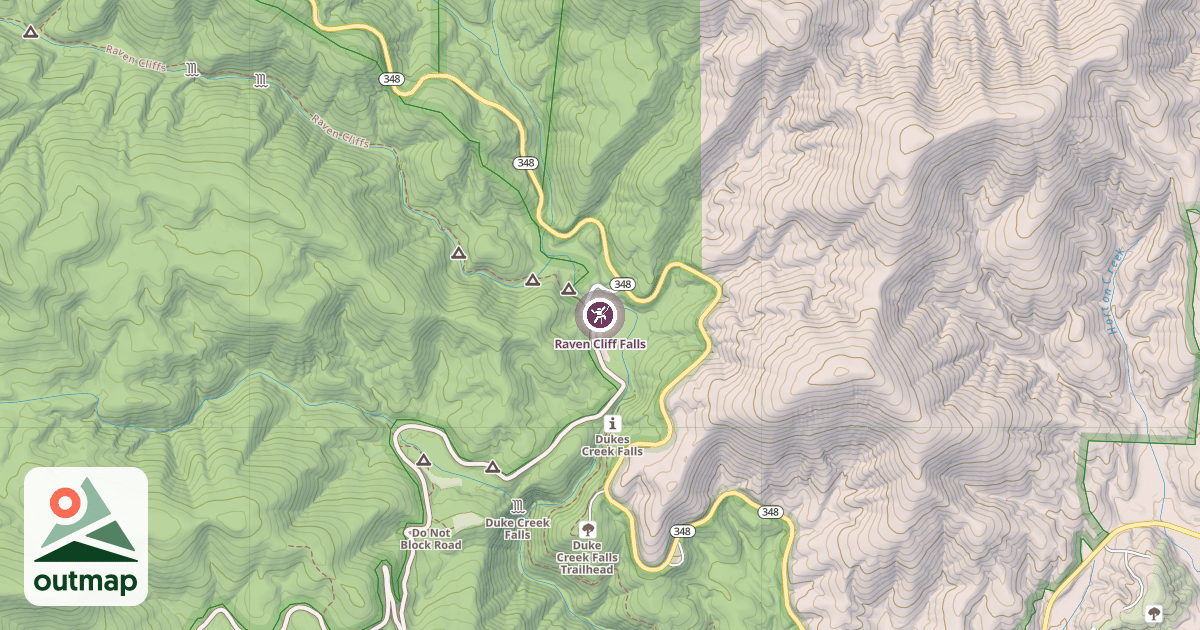 Map of Raven Cliff Falls
