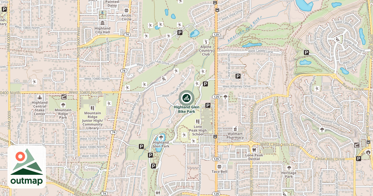 Map of Highland Glen Bike Park