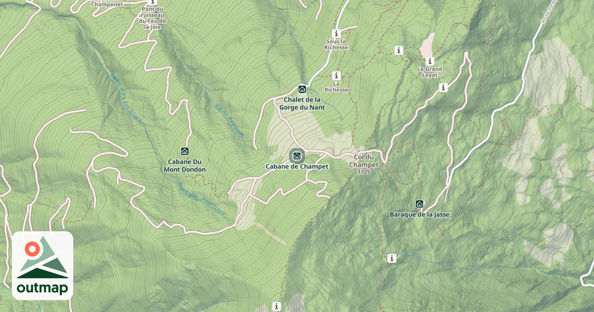 Map of Cabane de Champet