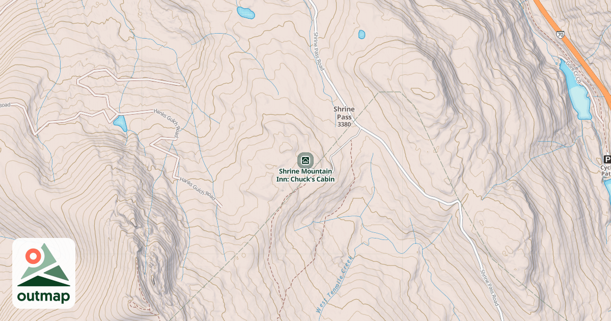 Map of Shrine Mountain Inn: Chuck's Cabin