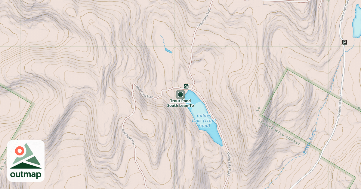 Map of Trout Pond South Lean-To