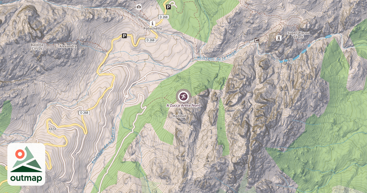 Map of A Zucca Arête Nord