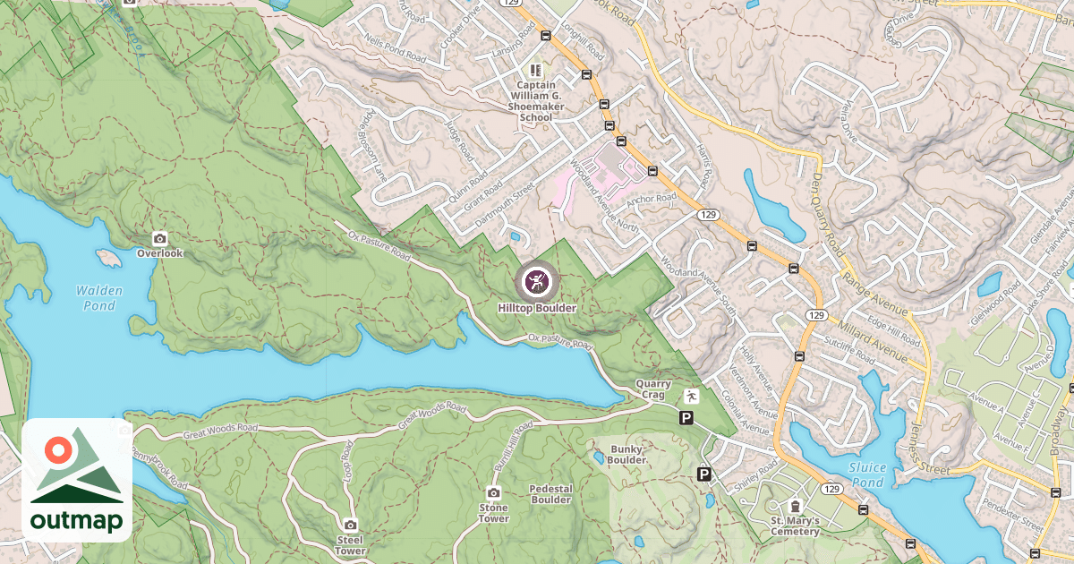 Map of Hilltop Boulder