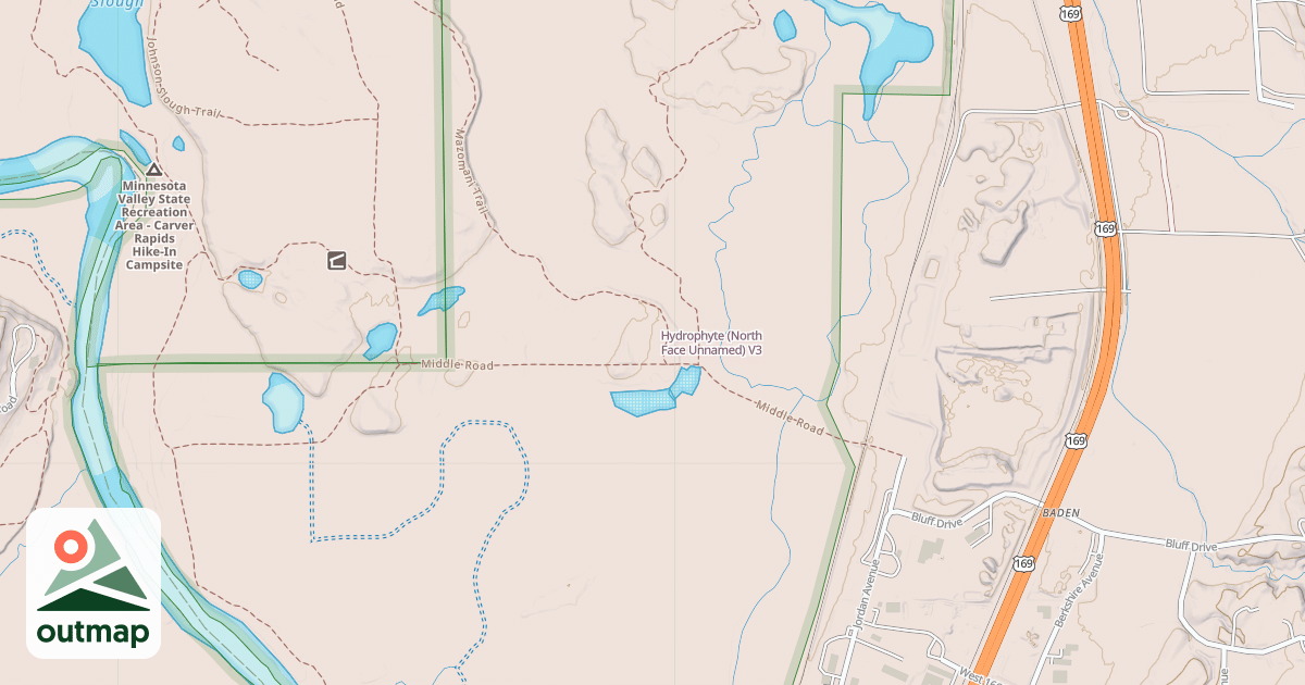 Map of Hydrophyte (North Face Unnamed)