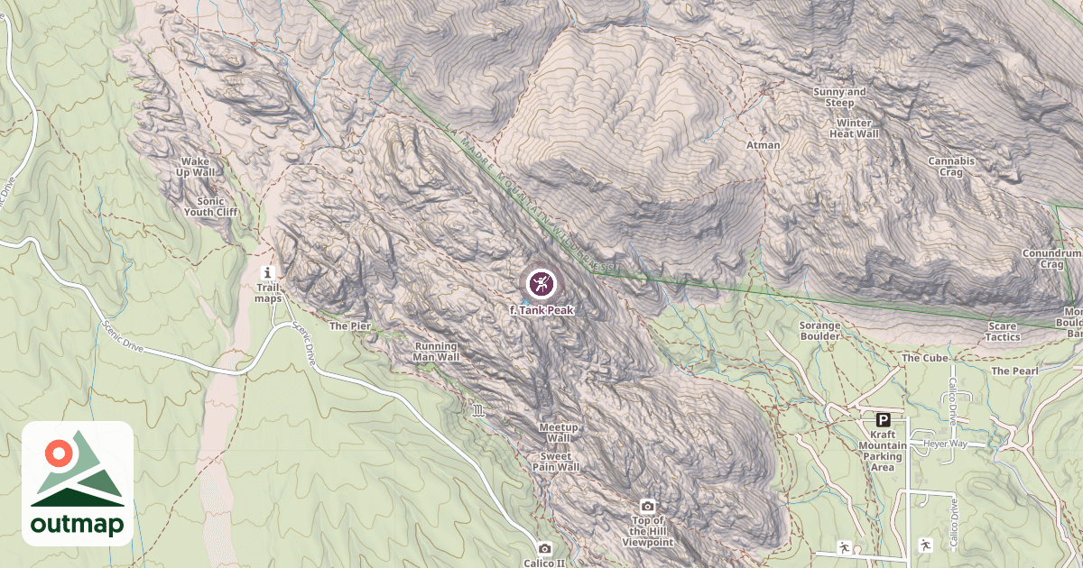 Map of f. Tank Peak