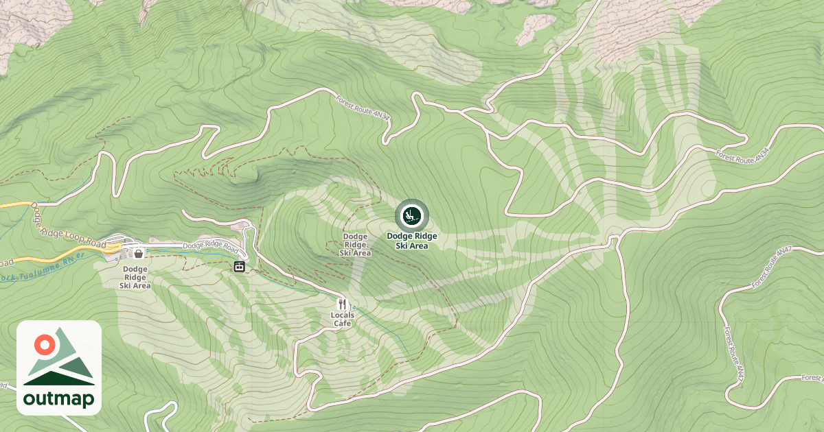 Map of Dodge Ridge Ski Area