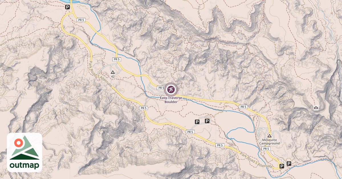 Map of Easy Traverse Boulder