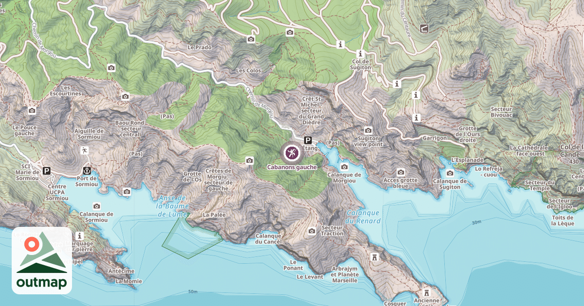 Map of Cabanons gauche