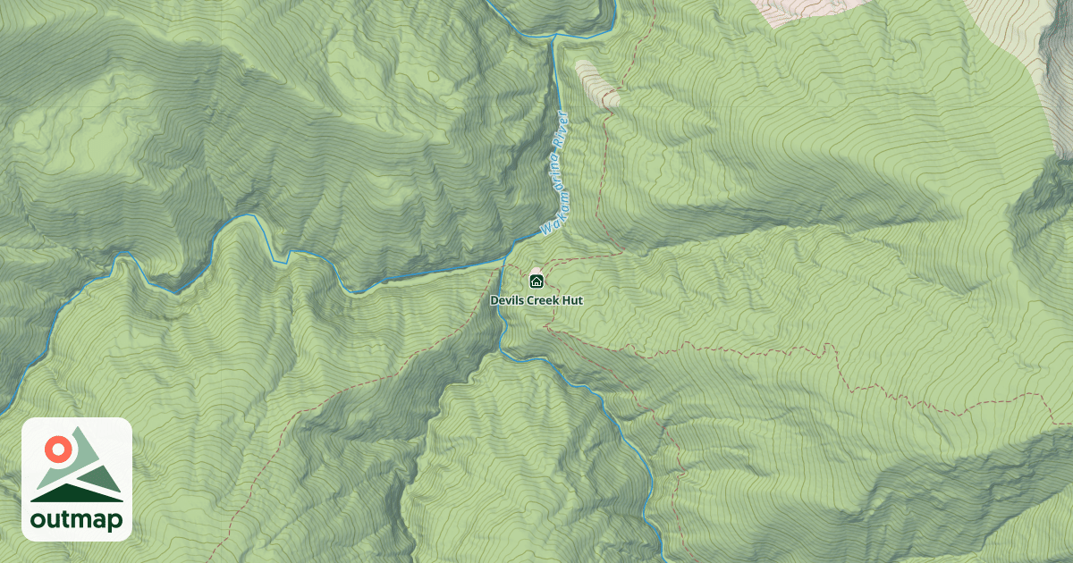 Map of Devils Creek Hut