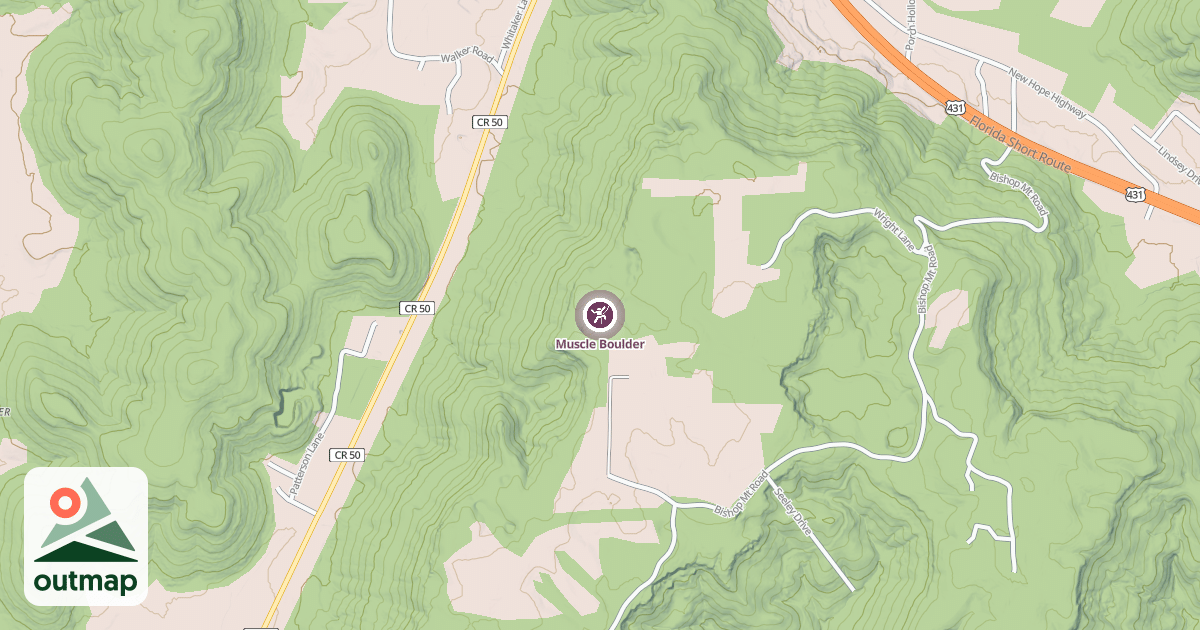 Map of Muscle Boulder