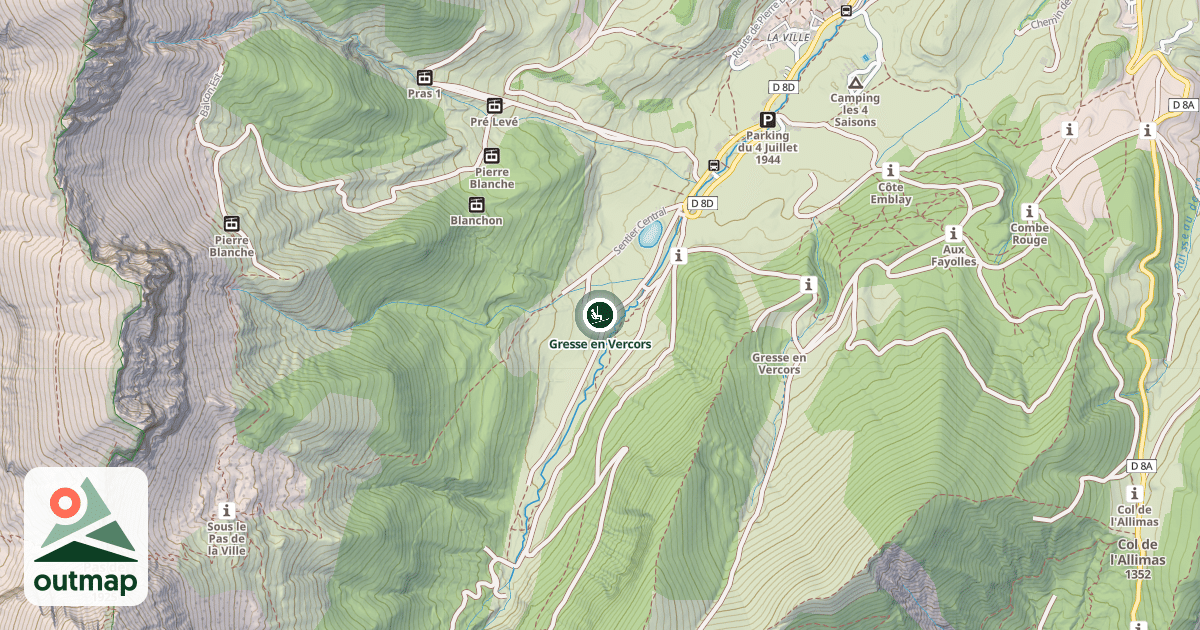 Map of Gresse en Vercors