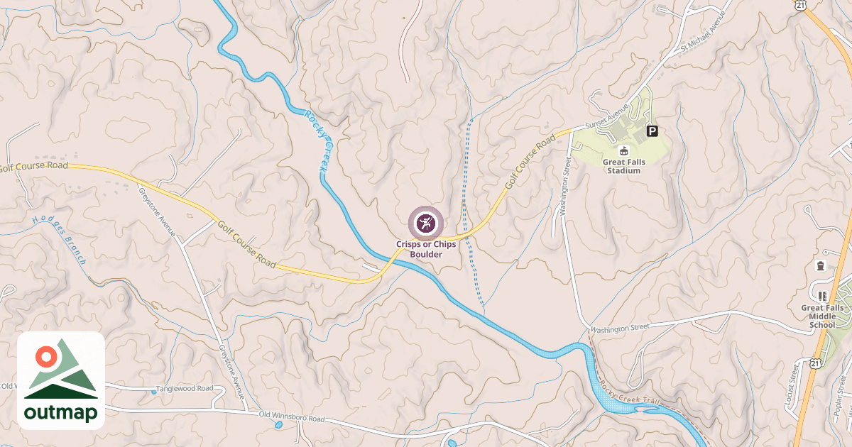 Map of Crisps or Chips Boulder