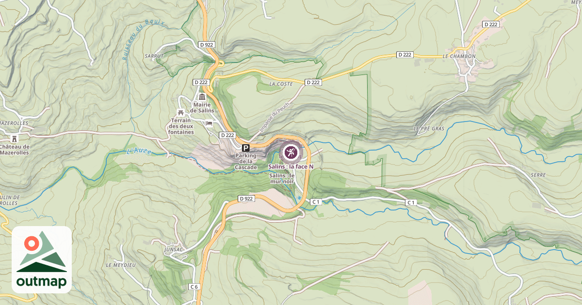 Map of Salins : la face N