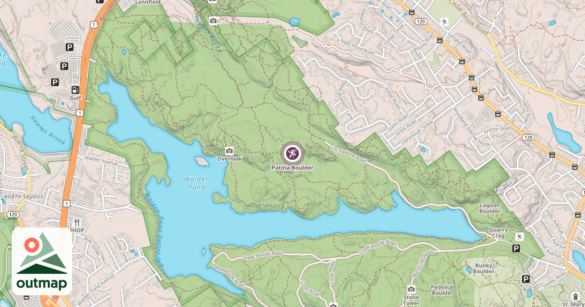 Map of Patina Boulder