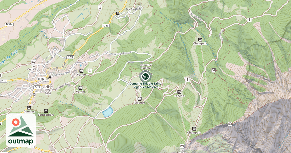 Map of Domaine Skiable Saint-Léger-Les-Mélèzes