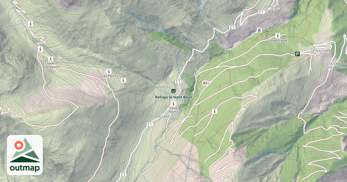 Map of Refuge le Nant Brun