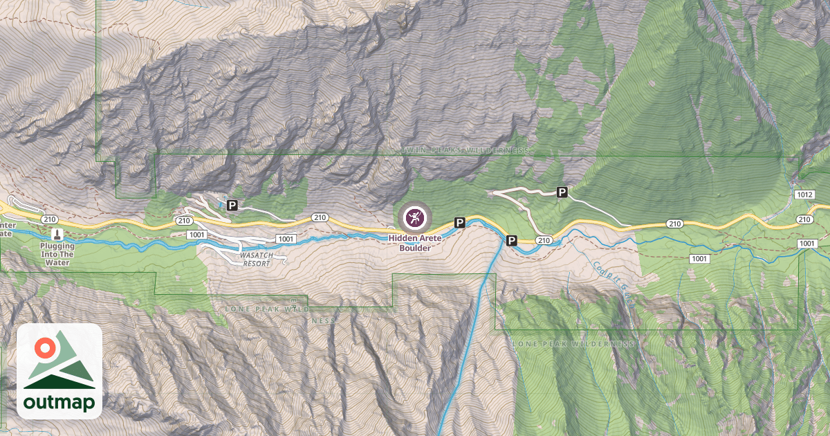 Map of Hidden Arete Boulder