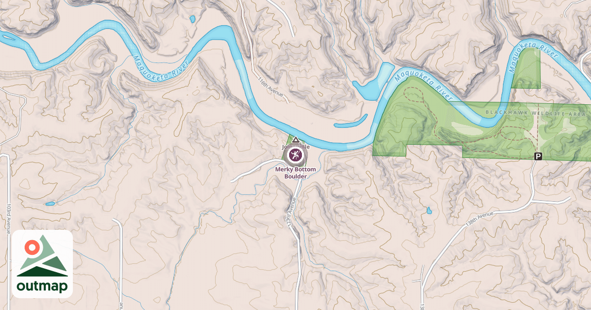 Map of Merky Bottom Boulder